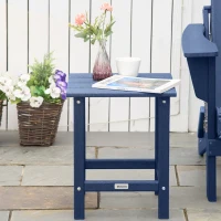 Outsunny Adirondack Side Table, Square Patio End Table, Weather Resistant 15" Outdoor HDPE Table for Porch, Pool, Balcony, Blue(m-10)