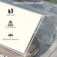 Outsunny 10 x 20ft Carport Roof, UV Resistant Canopy Replacement Cover with Ball Bungee Cords, White(m-6)