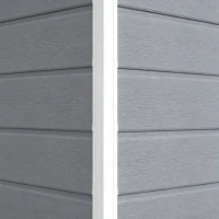 Outsunny 6x4.5FT Plastic Shed, Lockable Garden Tool Storage House with Double Doors and Vent, Grey(m-11)
