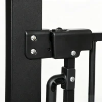 PawHut 53.1" Tall Dog Gate with Cat Door, 32"-42.5" Wide Adjustable Pressure Mounted for Doorways, Hallways, No Drilling, Black(m-10)