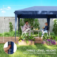 Outsunny 10' x 20' Pop Up Canopy Tent with 4 Sidewalls, Instant Gazebo with Carry Bag for Garden, Patio, Blue(m-5)