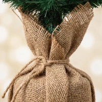 HOMCOM Artificial Pencil Christmas Tree Set of 3, Pre-Lit Christmas Trees with PVC Tips and Warm White LED Lights, Green(m-8)