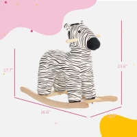 Qaba Zebra Shaped Kids Rocking Horse with Realistic Sound for 2-4 Years, Black(m-3)