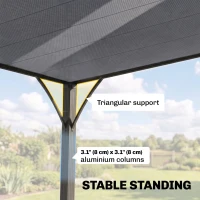 Outsunny 12.8' x 9.7' Outdoor Pergola with Retractable Roof, Aluminium Louvered Pergola Canopy Gazebo for Lawn Garden Patio, Grey(m-5)