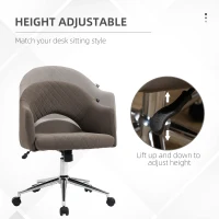 Vinsetto Mid Back Home Office Chair, Computer Desk Chair with Adjustable Height and Padded Seat, Brown(m-16)