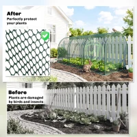 Outsunny 9' x 4' Crop Cage, Plant Protection Tent with Three Zippered Doors, Storage Bag and 4 Ground Stakes, for Garden, Yard, Lawn, Green(m-4)