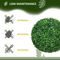 HOMCOM 2 Pack Artificial Tree Boxwood Topiary Balls, 15.7 Inch(m-6)