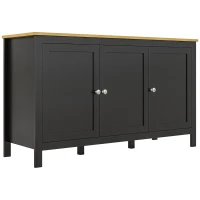 HOMCOM Sideboard, Buffet Cabinet with Doors and Adjustable Shelves for Living Room, Entryway, Black and Natural(m-2)