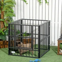 PawHut 33" - 60" x 31.5" Indoor & Outdoor Dog Playpen for Small & Medium Dogs, Dog Kennel Outdoor Playpen Dog Exercise Pen with Tall Height, Dog Run Enclosure(m-10)