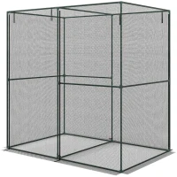 Outsunny 6' x 4' x 6' Crop Cage, Plant Protection Tent with Zippered Doors for Vegetable Garden, Backyard, Black(m-1)