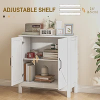 HOMCOM Sideboard Buffet, Kitchen Storage Cabinet with Barn Door and Adjustable Shelves, Storage Pantry, White Wood Grain(m-5)