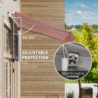 Outsunny 10' x 8' Retractable Awning, Patio Awnings, Sunshade Shelter w/ Manual Crank Handle, UV & Water-Resistant Fabric and Aluminum Frame for Deck, Balcony, Yard, Wine Red Stripes(m-4)