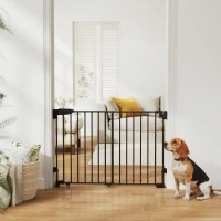 PawHut 29"-44" Wide Dog Gate, 29" H, Pet Gate with Auto-Close, Single Hand Operation, Wall-Mounted, No-Threshold Design(m-8)