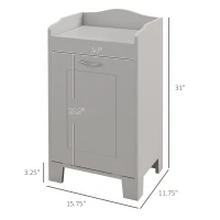HOMCOM Tilt-out Laundry Storage Cabinet with Tabletop and Compartment Hamper, Gray(m-3)