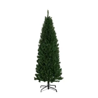 HOMCOM 6FT Pencil Christmas Tree, Artificial Christmas Tree with Automatic Open for Home Party, Green(m-9)