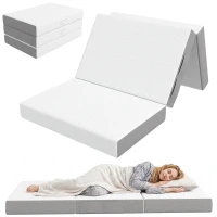 HOMCOM Foldable Mattress Twin Size, 6 Inch Tri Fold Memory Foam Mattress with Washable Cover & Non-Slip Bottom, 75" x 38" x6"(m-13)