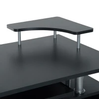 HOMCOM Multi-Function Computer Desk Home Office Workstation with Sliding Keyboard Tray, Elevated Shelf, Drawers and CPU Stand, Black(m-7)