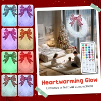 Outsunny 60 Inch Lighted Wreath Decoration with Dual Color LED, Christmas Wreath with Daily Timer, Remote for Indoor Outdoor(m-4)