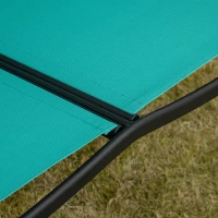 Outsunny 2-Person Patio Swing Chair Outdoor Canopy Swing Bench with Adjustable Shade, Breathable Mesh Seats and Steel Frame for Garden, Poolside, Backyard, Blue(m-9)