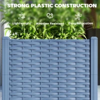 Outsunny Plastic Raised Garden Bed, 4 x 1 x 1 ft Outdoor Flower Box with Drainage Holes for Vegetables, Herbs, Blue(m-5)