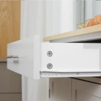 HOMCOM Kitchen Island Cart, Rolling Island Table with Solid Wood Top, Trolley Cart with Drawer, Storage Cabinet & Towel Rack, White(m-9)