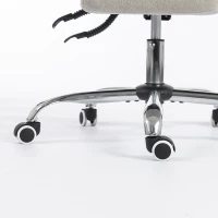 HOMCOM Criss Cross Chair with Wheels, Waterfall Armrests, Overstuffed Wide Office Chair with Footrest, Light Grey(m-10)