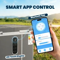Outsunny 12 Volt Car Refrigerator, Dual Zone 48 QT Car Fridge with App Control, 12/24V DC and 100-240V AC,(m-6)