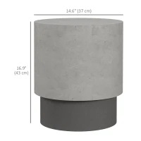 HOMCOM Lightweight Accent Table with Concrete Finish, Round Side Table with 4 Adjustable Feet for Indoor, Outdoor(m-3)