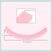Qaba 32.3" Balance Board, Wobble Board Kids Curvy Rocker Board, Ended Preschool Learning Montessori Waldorf Toy, Pink(m-3)