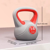 Soozier 31 lb Soft Kettlebell, Sand Filled Weight with Grip Handle, Solid Kettlebell Weight for Full Body Workout, Red(m-3)