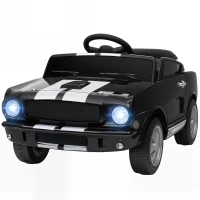 Qaba Licensed Ford Shelby GT 350 Kids Ride On Car with Remote Control, Adjustable Speed, MP3, Smooth Start, LED Lights, Black(m-1)