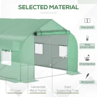 Outsunny 11.5 x10 x6.5 ft Walk-in Tunnel Greenhouse with Zippered Mesh Door and 8 Mesh Windows, Gardening Plant Hot House with Galvanized Steel Hoops, Green(m-4)