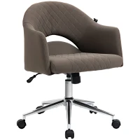Vinsetto Mid Back Home Office Chair, Computer Desk Chair with Adjustable Height and Padded Seat, Brown(m-23)