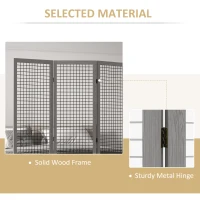 HOMCOM 4.7' 4 Panel Room Divider, Indoor Privacy Screens for Home, Distressed Gray(m-5)