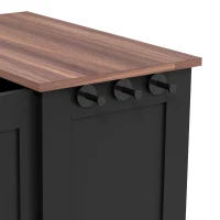 PawHut Pet Food Storage Container Dog Feeding Station w/ Adjustable Panel, Hooks, for Medium Sized Dogs, Black(m-12)