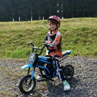 Aosom 24V 350W Electric Dirt Bike Up to 15 MPH w/ Twist Grip Throttle, Blue(m-10)