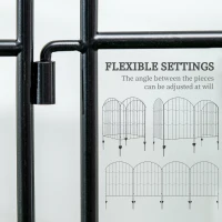 Outsunny 4 Pack Garden Fencing for Yard, Decorative Fence Panels as Animal Barrier and Flower Edging, Circle, Black, Wave(m-5)