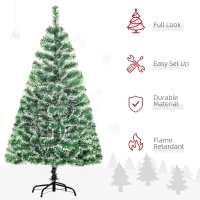 HOMCOM 5FT Indoor Christmas Tree Artificial Decoration Xmas Gift with Metal Stand 416 Tips(m-4)