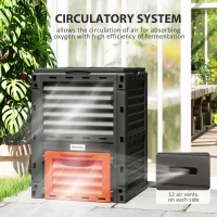 Outsunny Garden Compost Bin 80 Gallon Outdoor Large Capacity Composter Fast Create Fertile Soil Aerating Box, Orange(m-7)