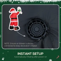HOMCOM 8' Christmas Inflatable Santa Claus with Candy Cane, Outdoor Blow-Up Yard Decoration with LED Lights Display(m-6)