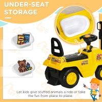 Aosom Sit and Scoot Ride-on Toy with Forklift Operation, Construction Toys for Kids with Under Seat Storage, Forklift Toy(m-5)