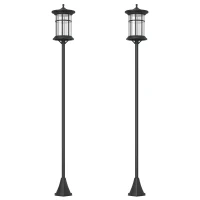 Outsunny 72" Solar Post Light, Cool White LED Outdoor Lamp, Waterproof IP44 for Patio, Garden, Backyard, Pathway, 2 Pack(m-9)