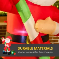 HOMCOM 6ft Christmas Inflatables Outdoor Decorationss Decorations Santa Claus with Candy Cane, Blow-Up LED Yard Christmas Decor(m-5)