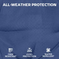Outsunny Patio Chair Cushions Set of 4, Waterproof Non-Slip Lounge Chair Cushions, 44"x21", Navy Blue(m-5)