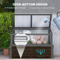 Outsunny Raised Garden Flower Bed Kit with Lean-to Greenhouse, Wooden Cold Frame Planter, 41" x 22.5" x 28.25", Gray(m-5)