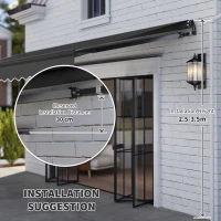 Outsunny 15' x 10' Electric Retractable Awning with Remote Controller, All Aluminum Frame Patio Awning, UV30+ Protection, Black(m-7)
