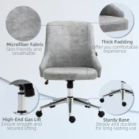 Vinsetto Armless Task Chair, Mid-back Desk Chair, Microfiber Home Office Chair with Adjustable Height, Tilt, Swivel Function, Gray(m-7)