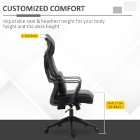 Vinsetto Office Chair High Back, Ergonomic Mesh Computer Chair Executive Task Chair with Massage Lumbar Support & Headrest Rocking(m-6)