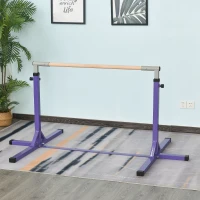 Soozier Professional Gymnastics Bar for Kids, Toddler Home Gymnastics Equipment with 13-level Adjustable Height, Purple(m-8)