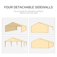 Outsunny 9.6' x 19' Large Party Tent, Outdoor Event Shelter, Gazebo Canopy with 4 Removable Window Sidewalls for Weddings, Picnics, Blue(m-4)